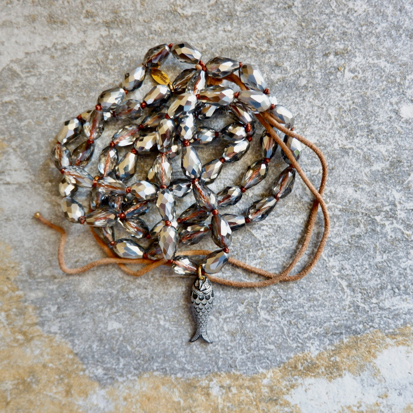 vintage glass fish necklace