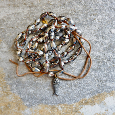 vintage glass fish necklace