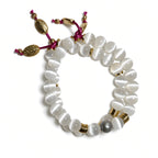 White tigers eye twin set bracelets