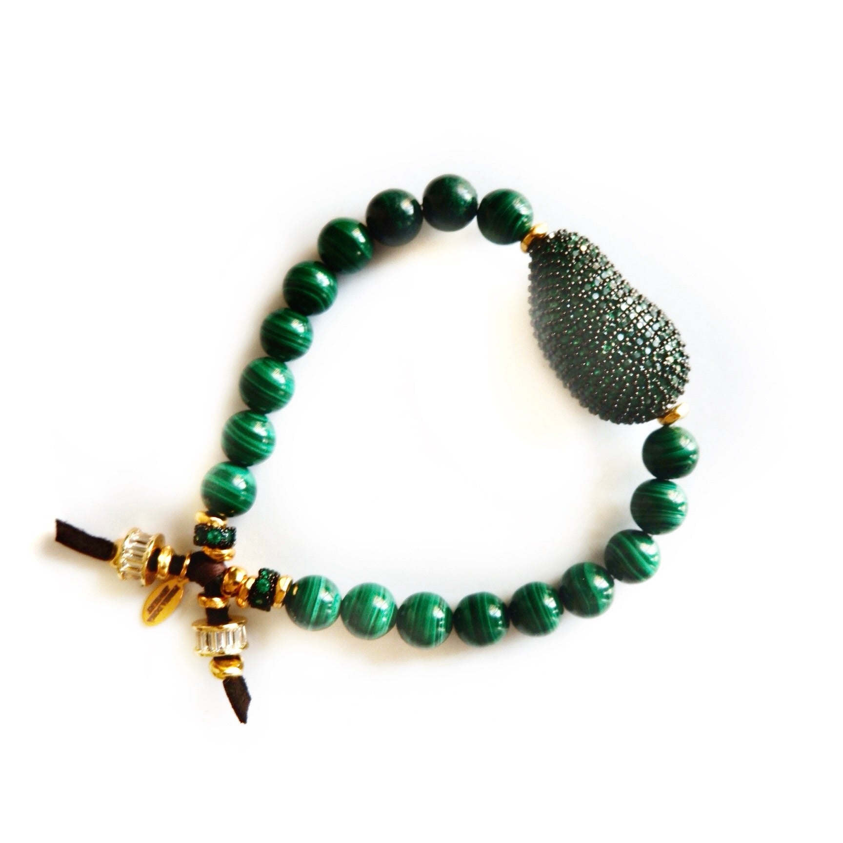 malachite green onyx crystal bracelet