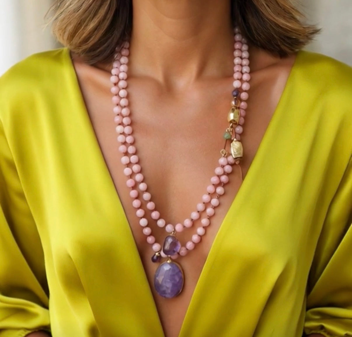 pink & amethyst dream necklace
