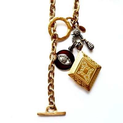vintage charm mixed metal necklace
