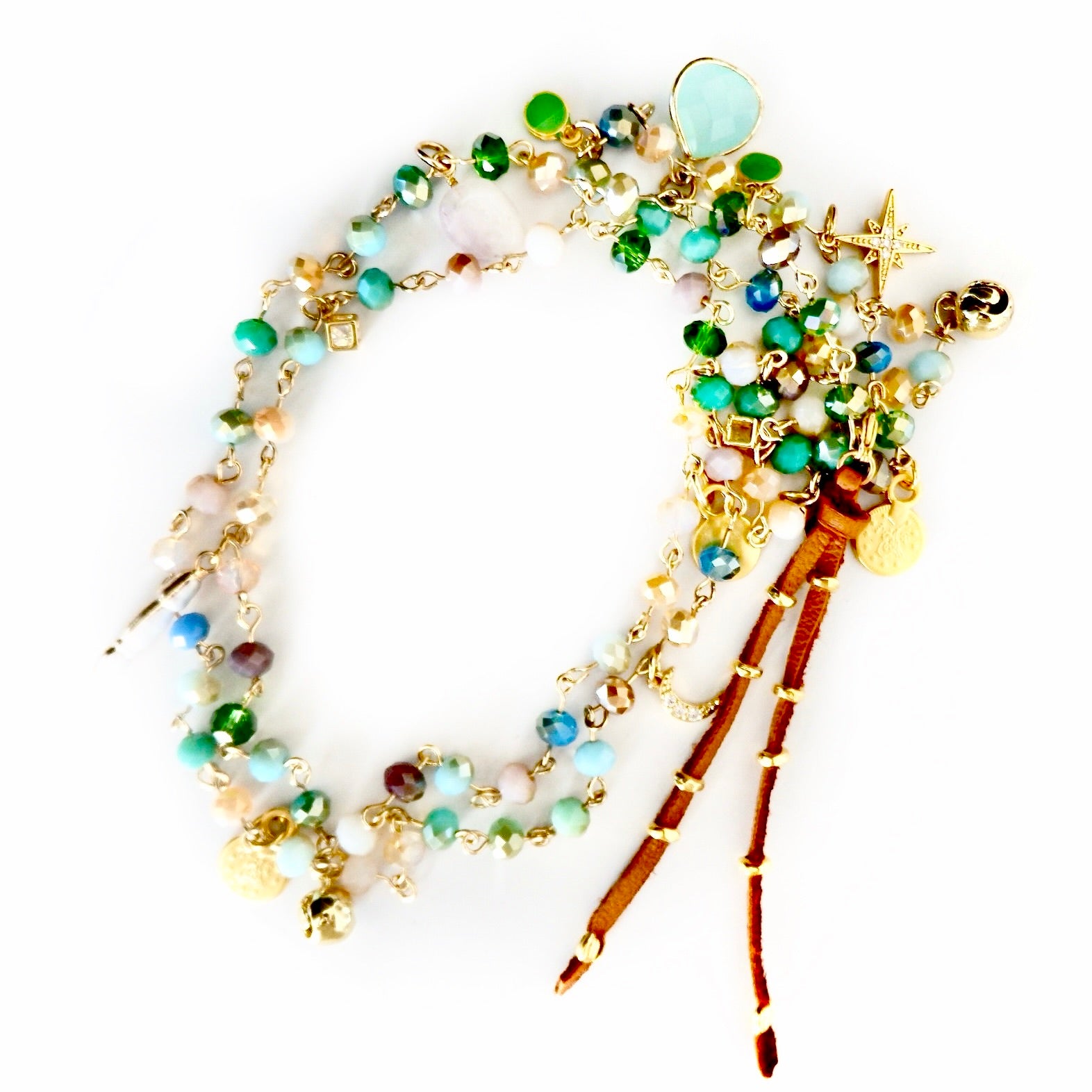 colorful fantasy gemstone necklace