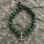 malachite fleur de lis mens bracelet
