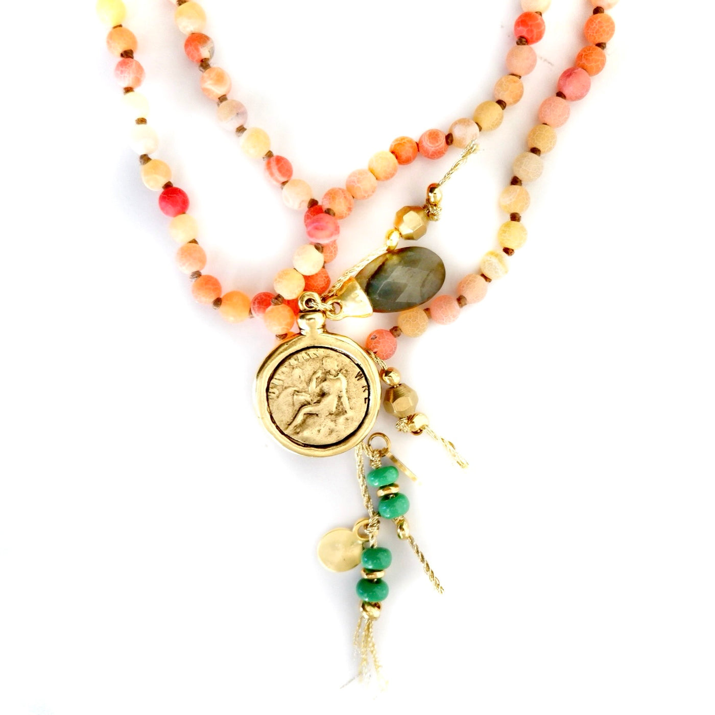 tangerine quartz gemstone necklace