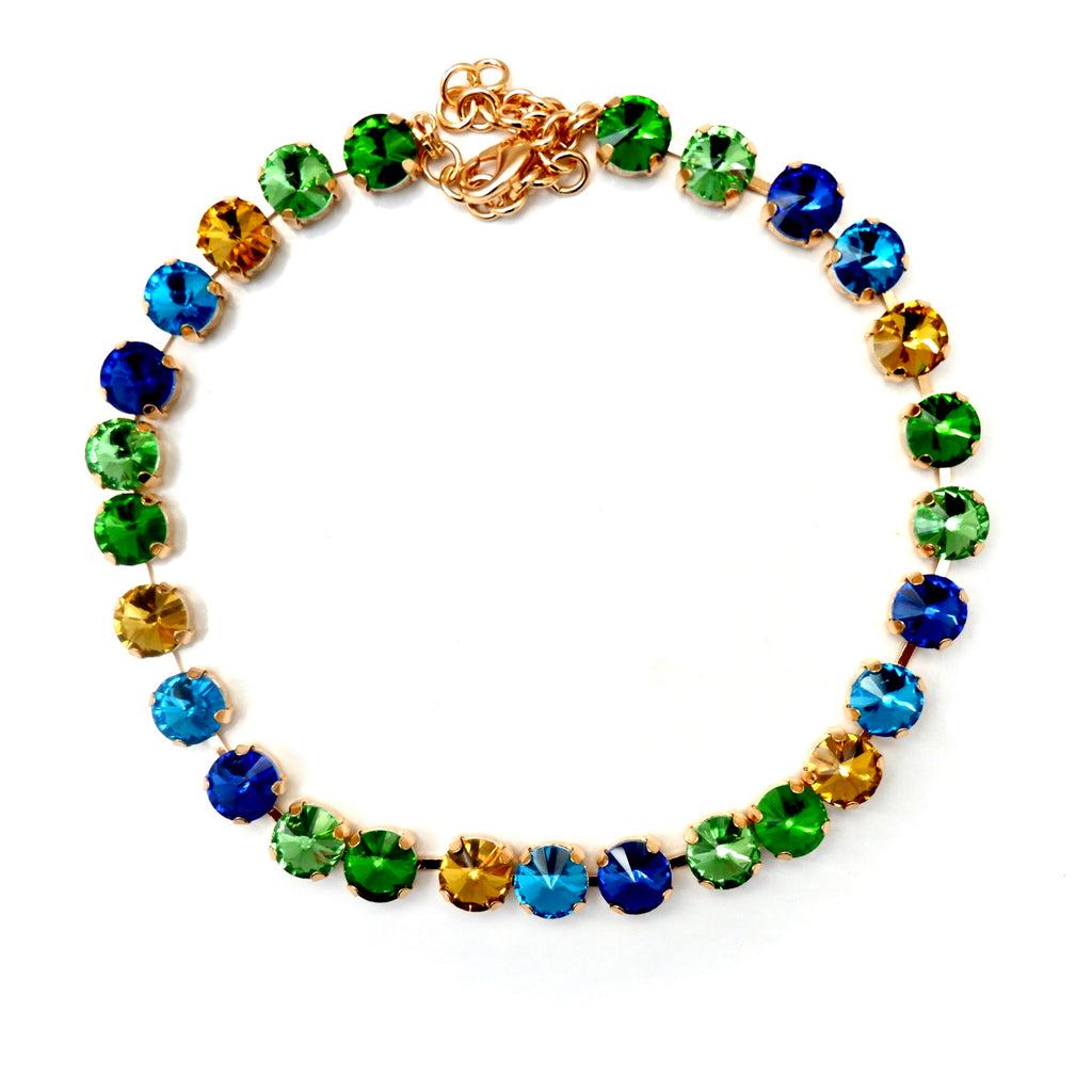 chunky rainbow crystal choker necklace