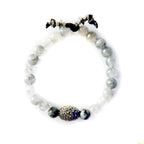 gray moonstone and oval pyrite bracelet