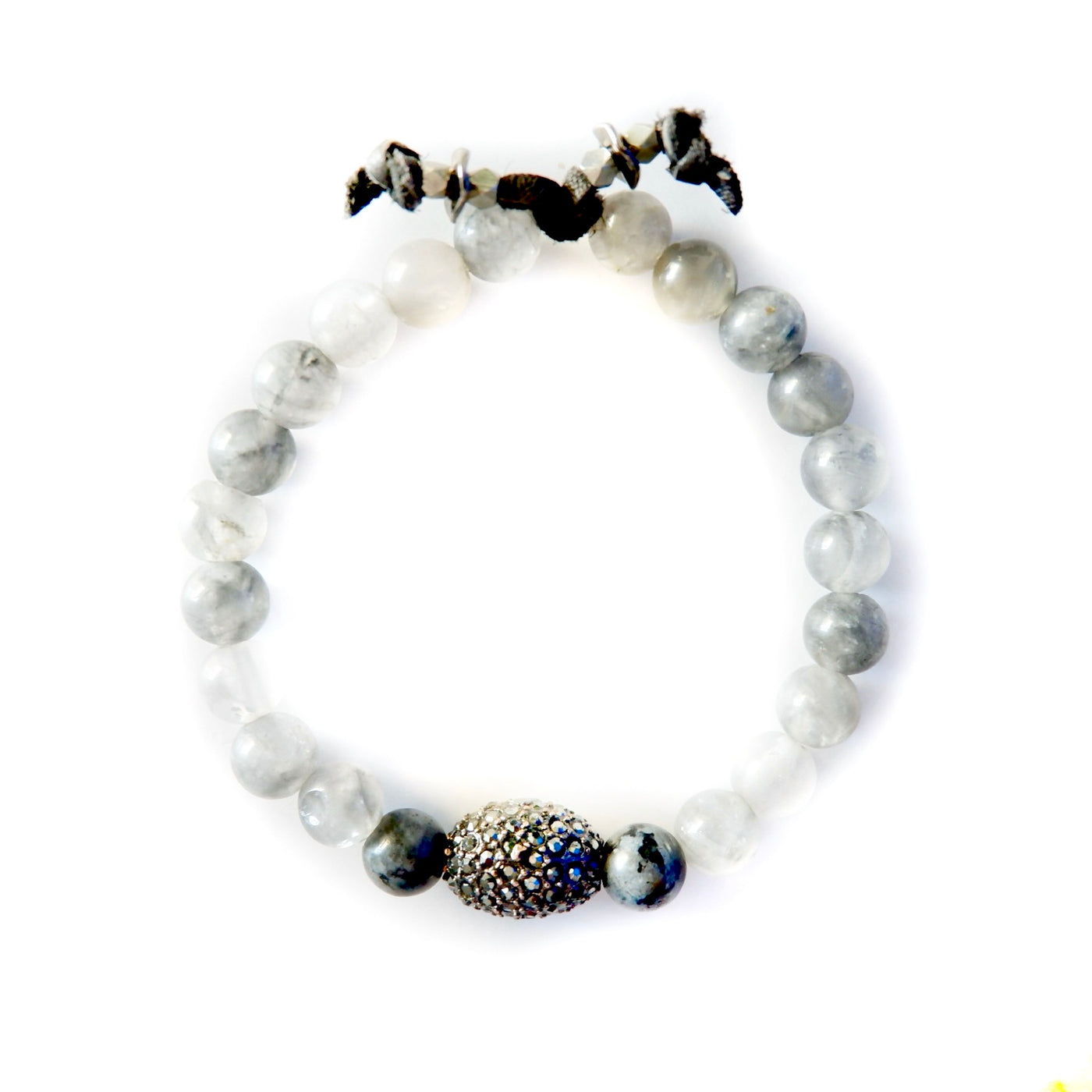 gray moonstone and oval pyrite bracelet
