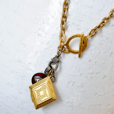 vintage charm mixed metal necklace