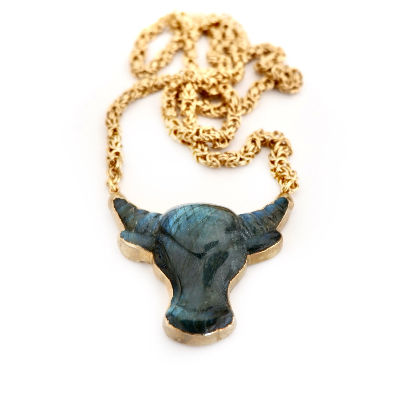 my labradorite bull necklace