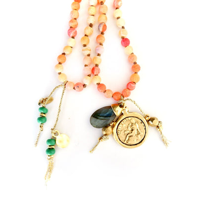 tangerine quartz gemstone necklace