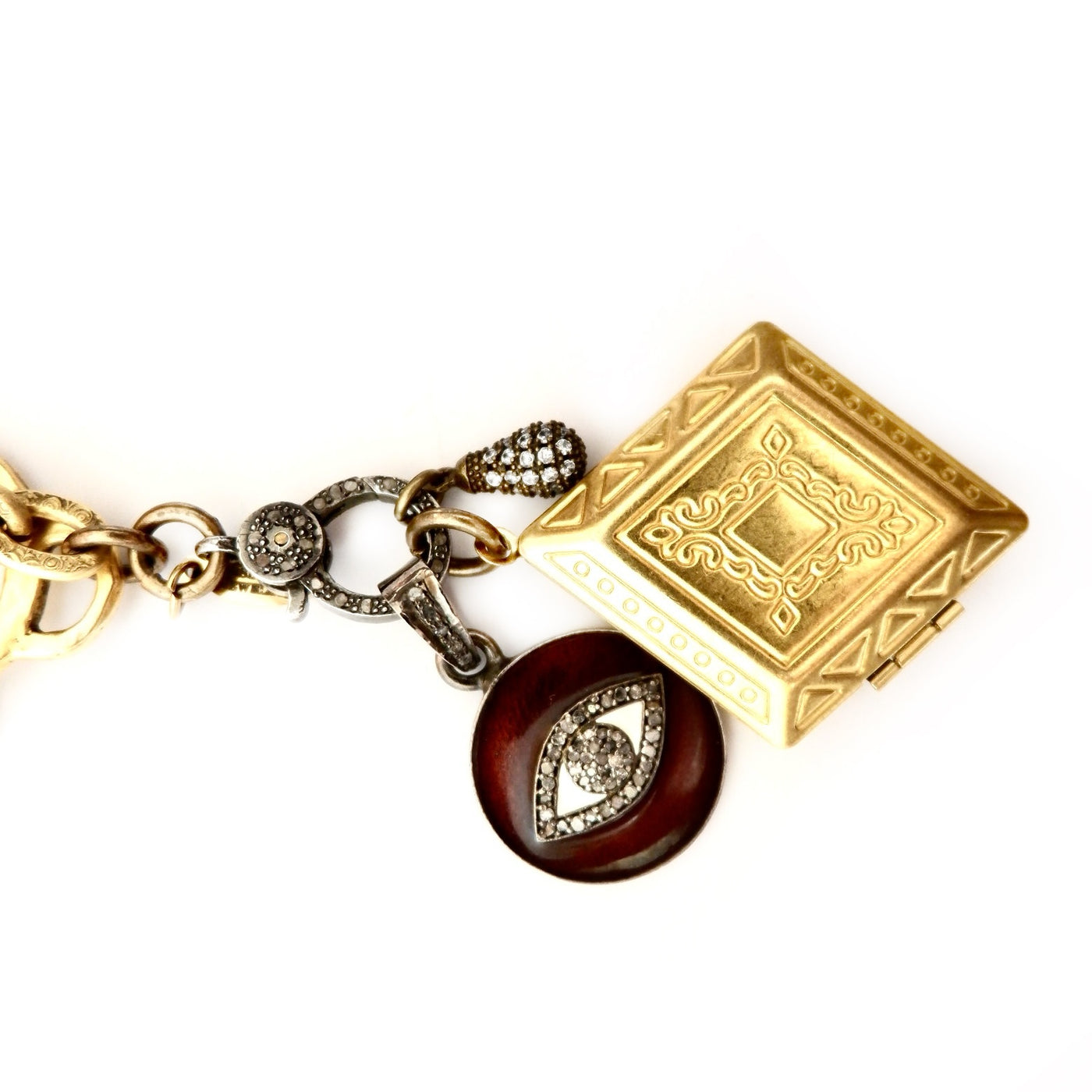 vintage charm mixed metal necklace