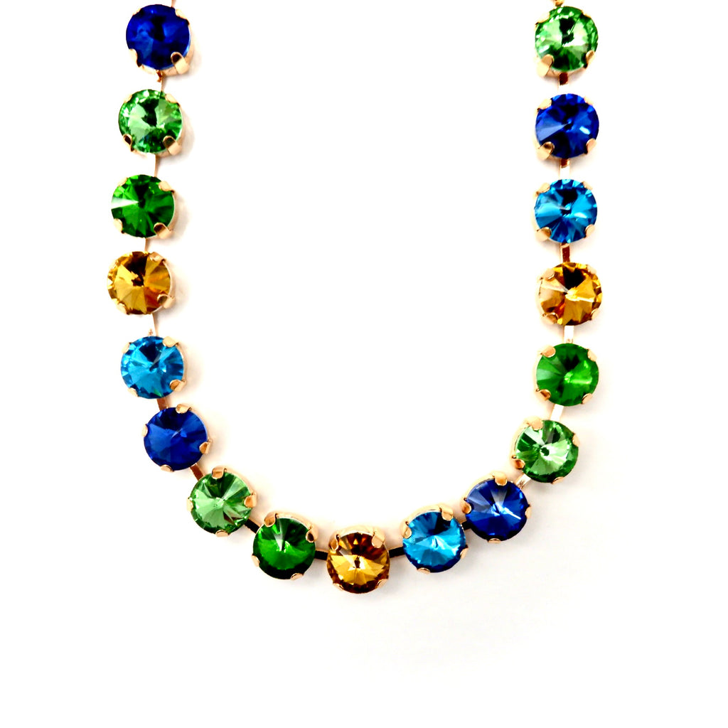 chunky rainbow crystal choker necklace