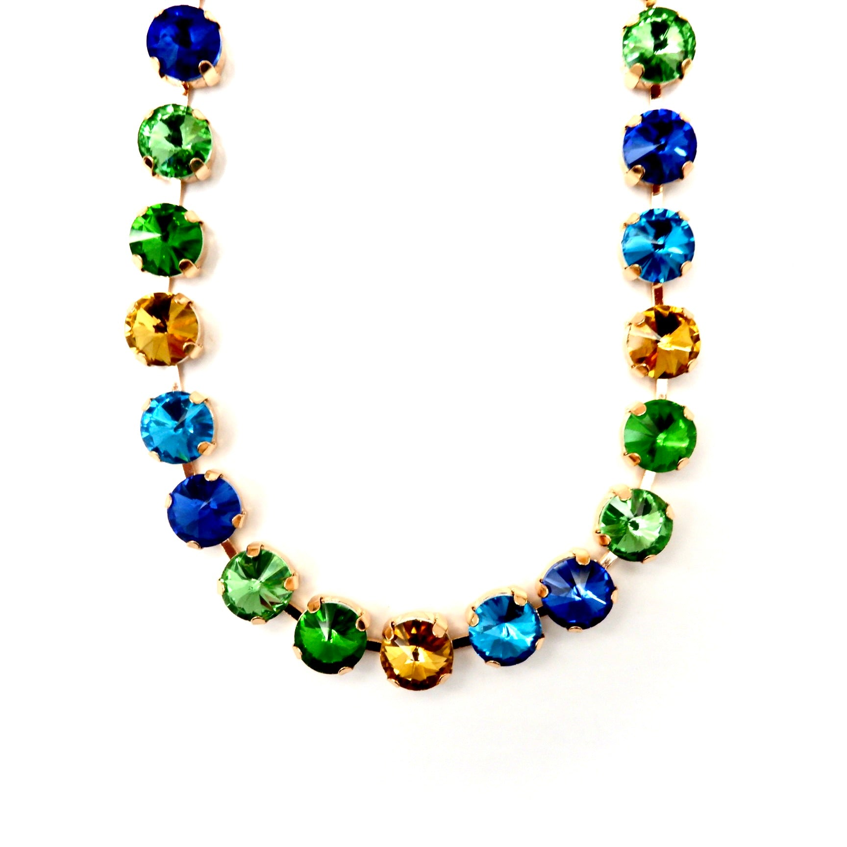 chunky rainbow crystal choker necklace
