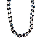 my long dainty blue pyrite necklace