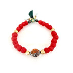 my vibrant red glass bracelet