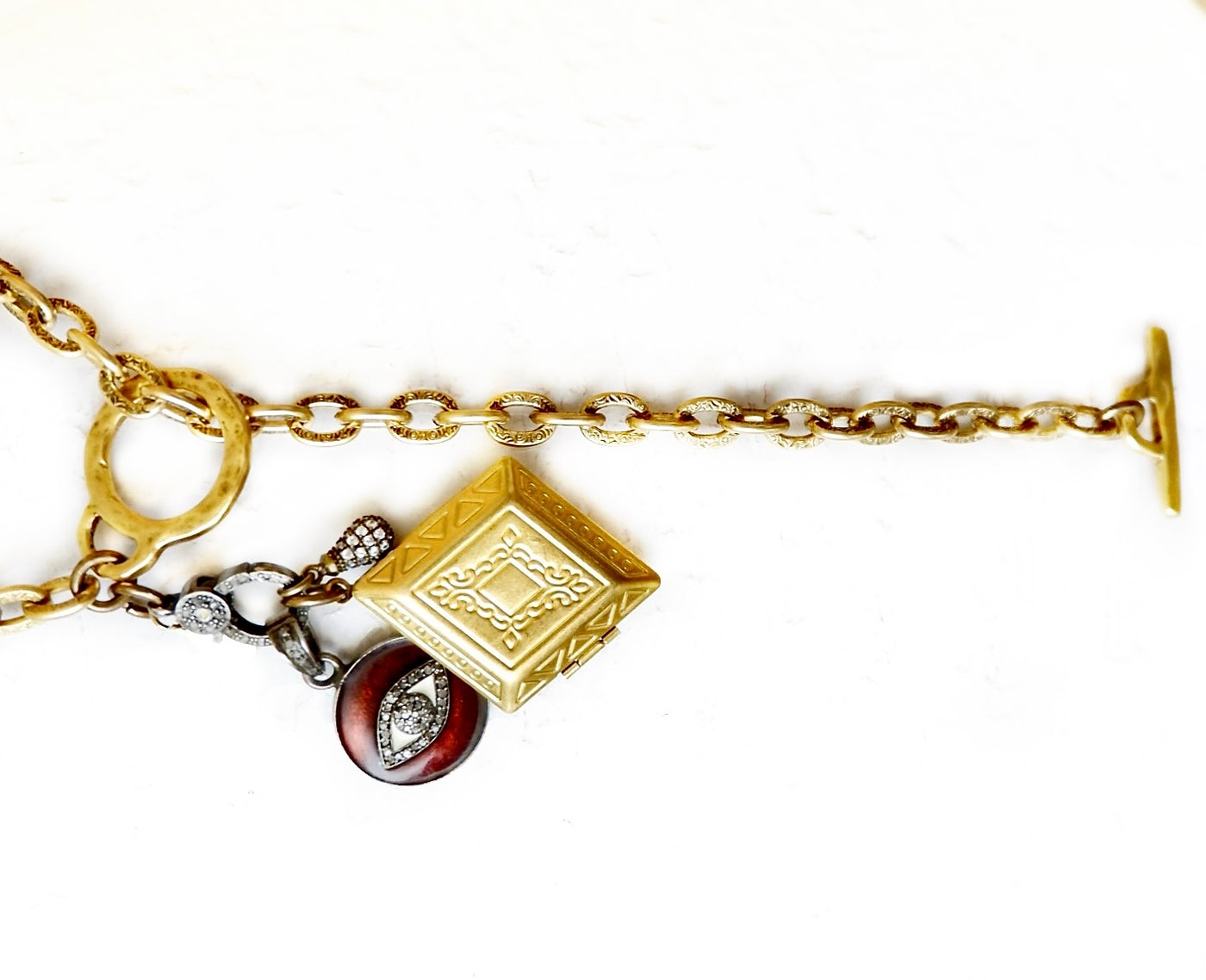 vintage charm mixed metal necklace