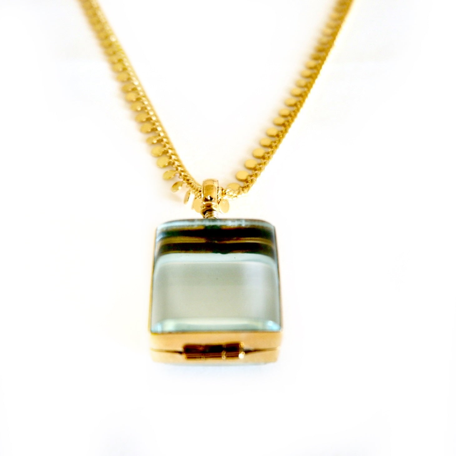 vintage square locket necklace