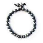 hematite and three pave diamonds bracelet