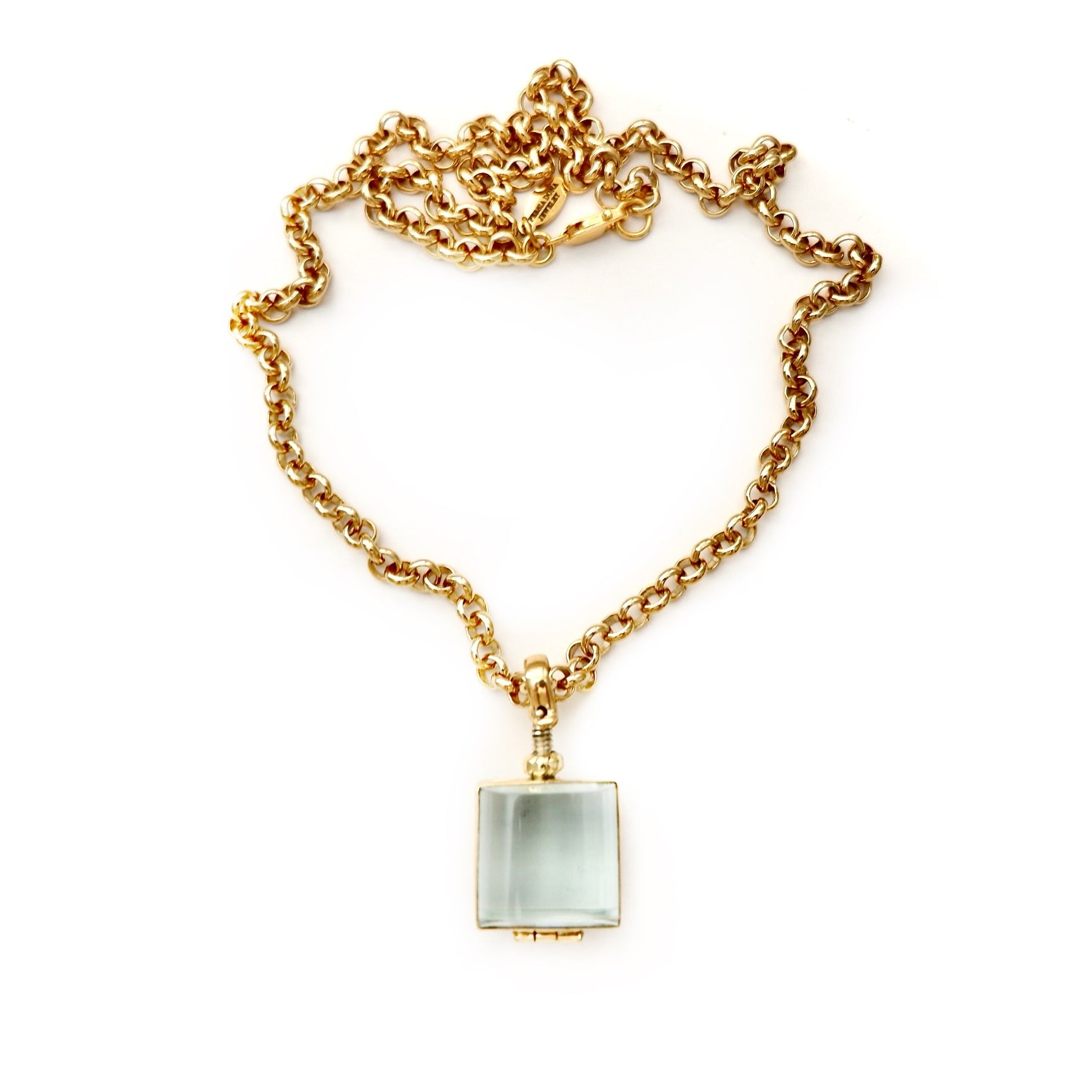 mini square locket pendant necklace