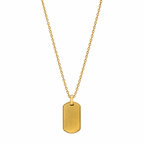 Gold tag necklace
