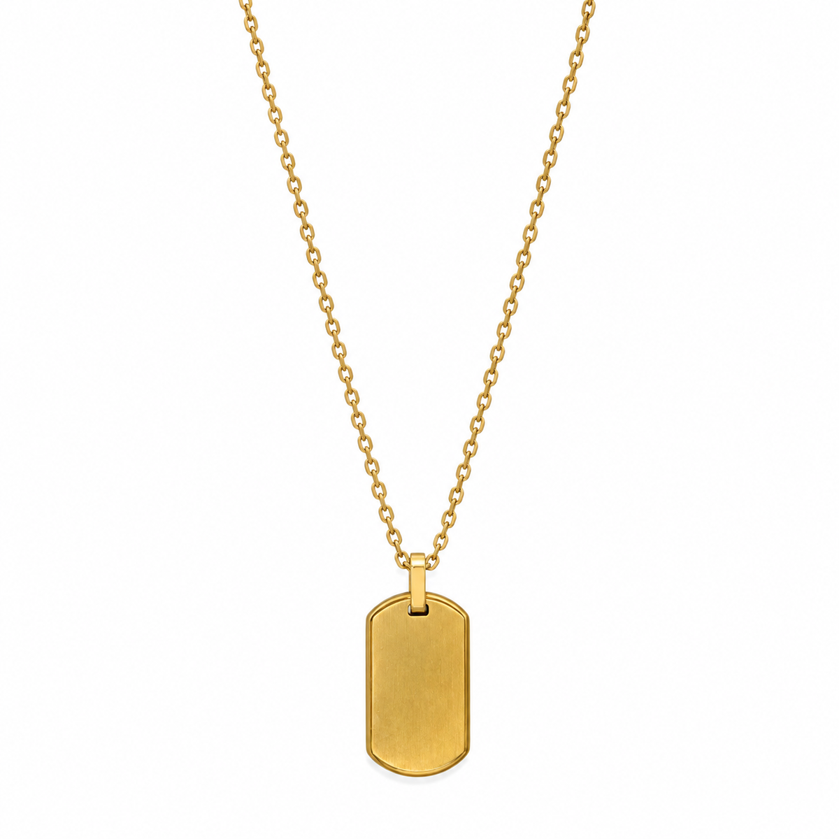 Gold tag necklace