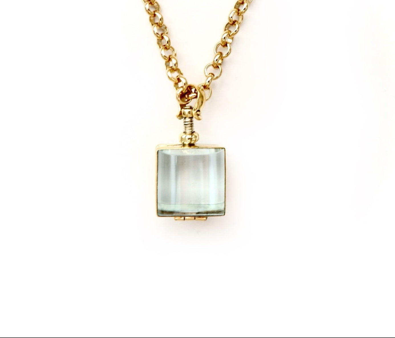 mini square locket pendant necklace