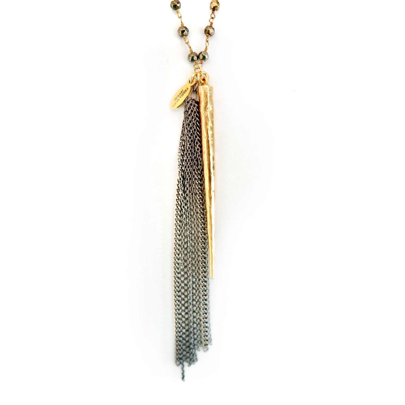 spike and chains pyrite necklace