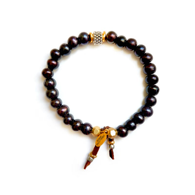 black pearls mens bracelet