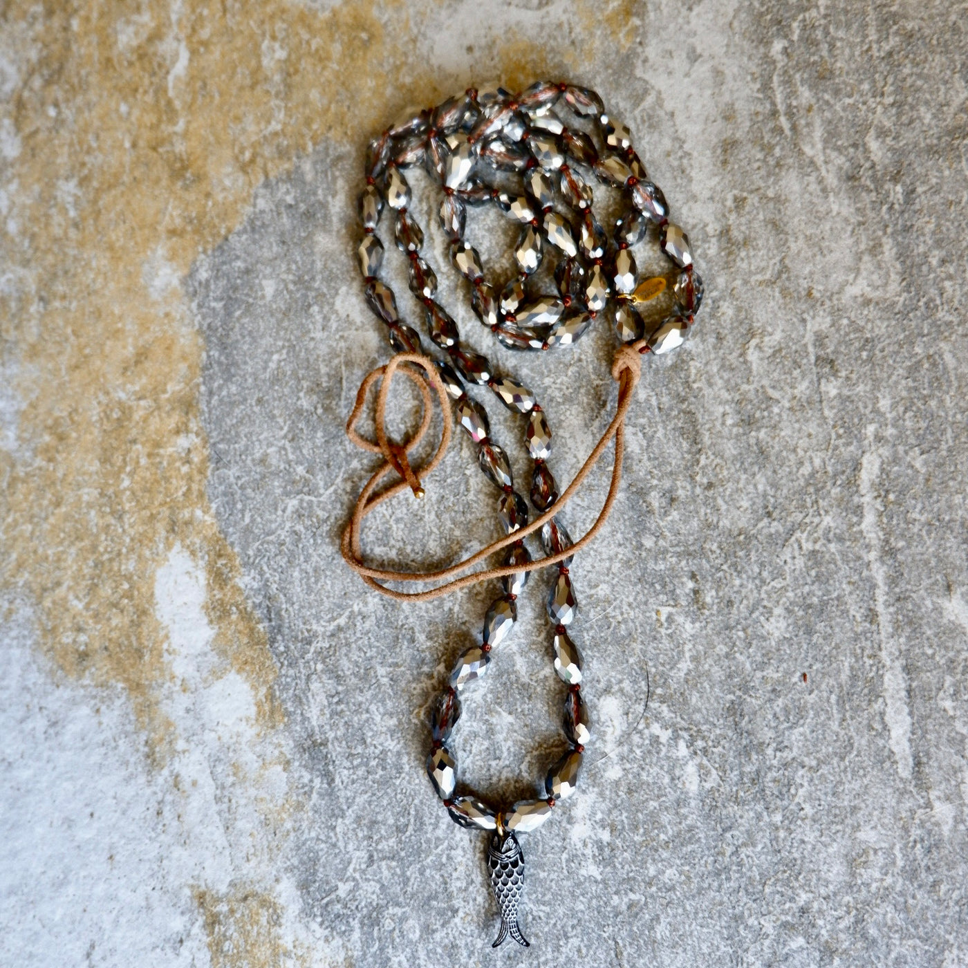 vintage glass fish necklace