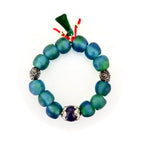 aqua glass pebbles bracelet