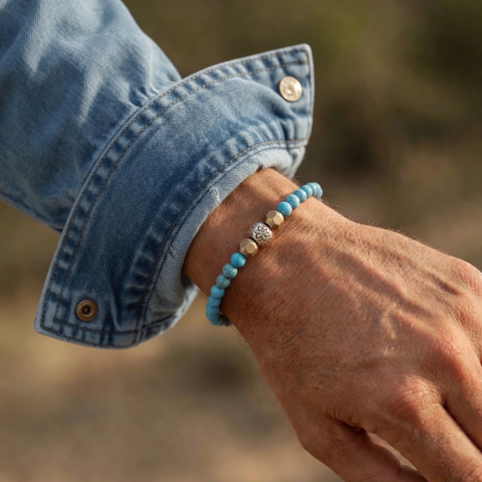 turquoise santorini mens bracelet