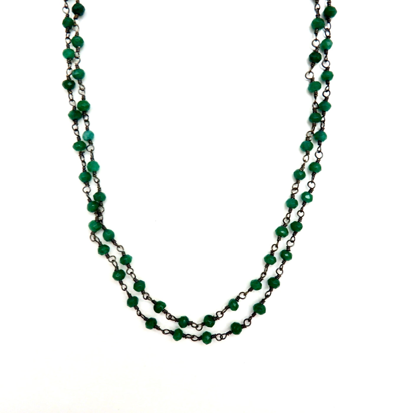 my long dainty jade chain necklace