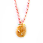 blush silk rope x gemstone necklace
