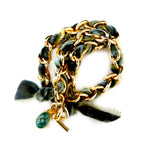 link chain and velvet ribbon necklace