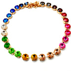 chunky rainbow crystal choker necklace