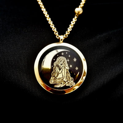 moon star goddess locket necklace