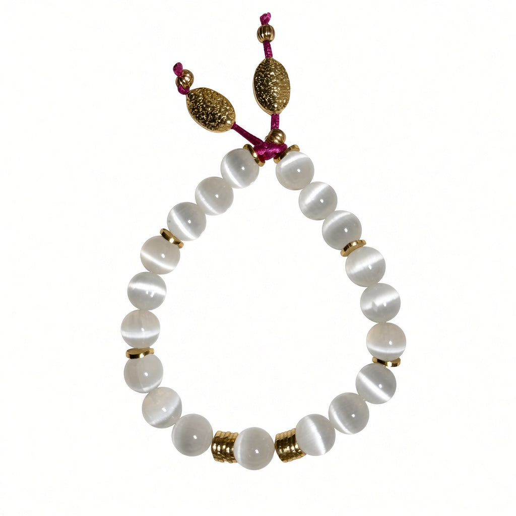 White tigers eye twin set bracelets
