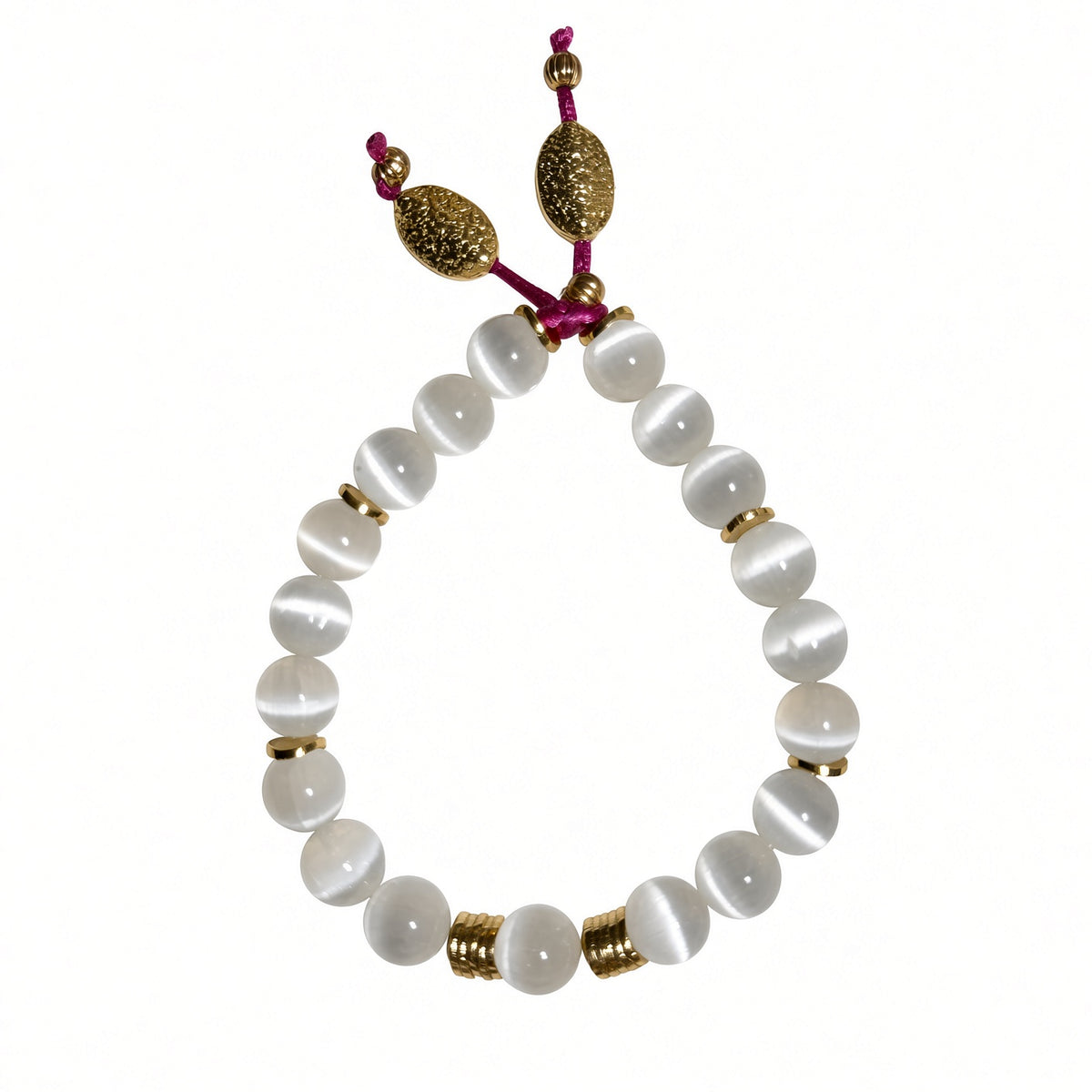 White tigers eye twin set bracelets