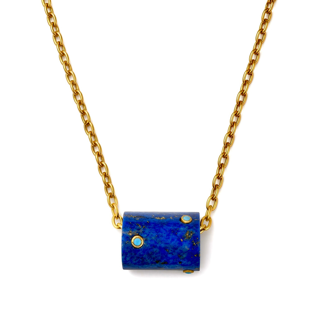 floating lapis x chain necklace