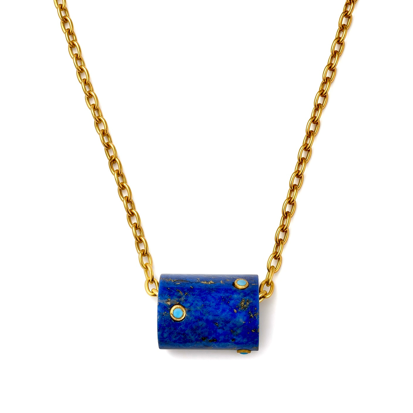 floating lapis x chain necklace