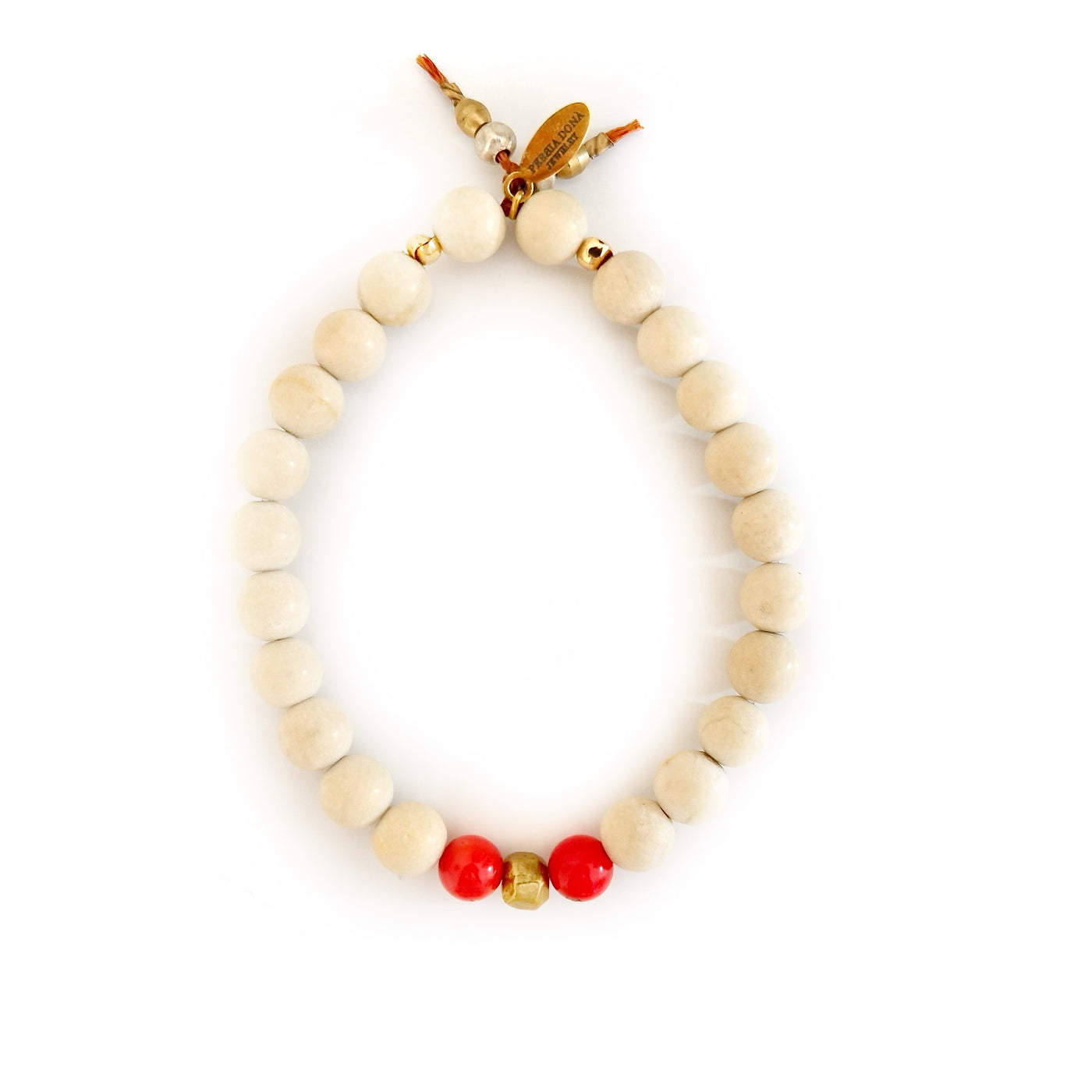 bone and coral mens bracelet