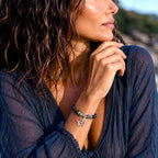 hematite pave diamond om bracelet