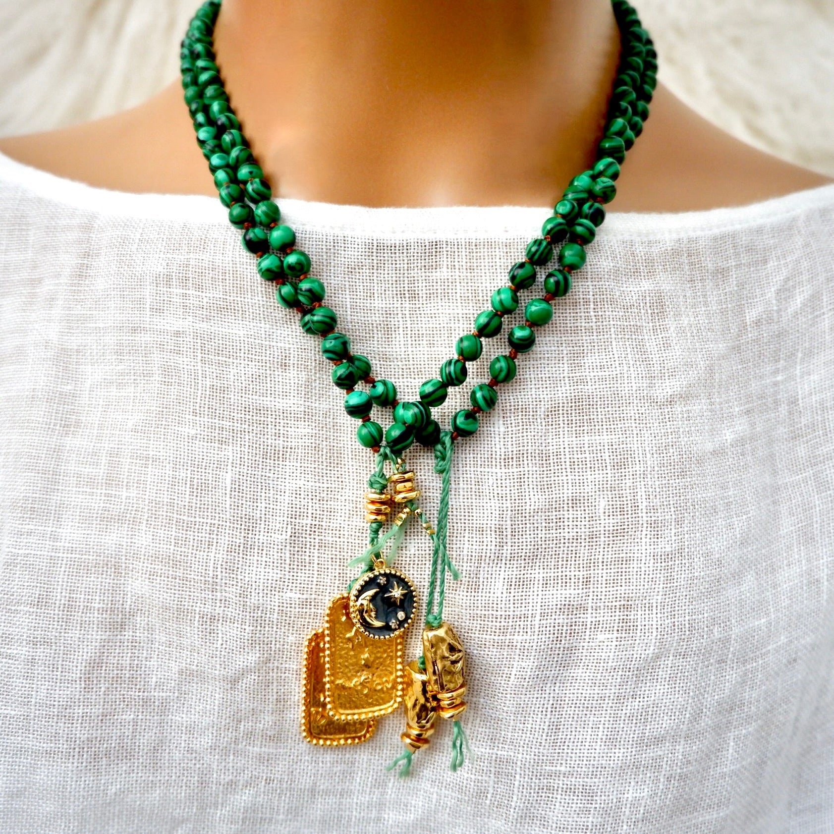 my stars and moon malachite necklace