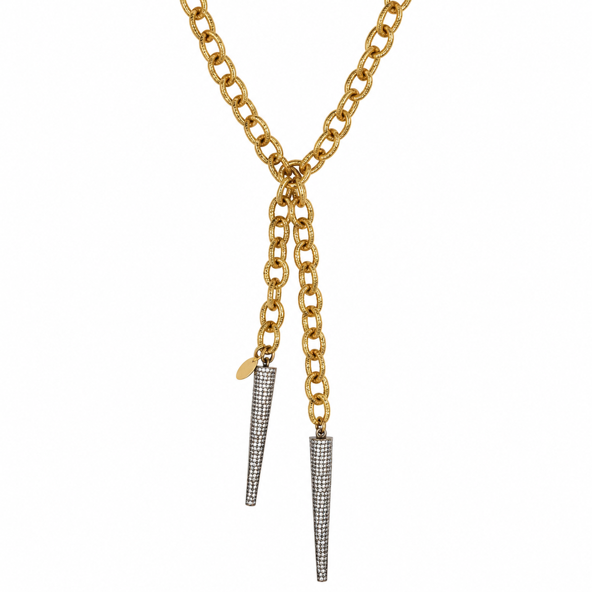 double spikes wrap necklace