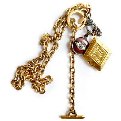 vintage charm mixed metal necklace