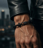 noir spike mens bracelet