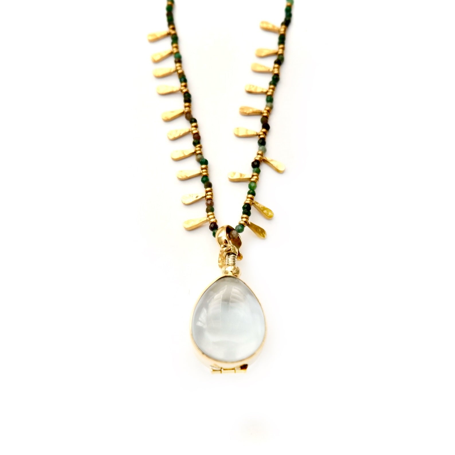 teardrop locket pendant necklace