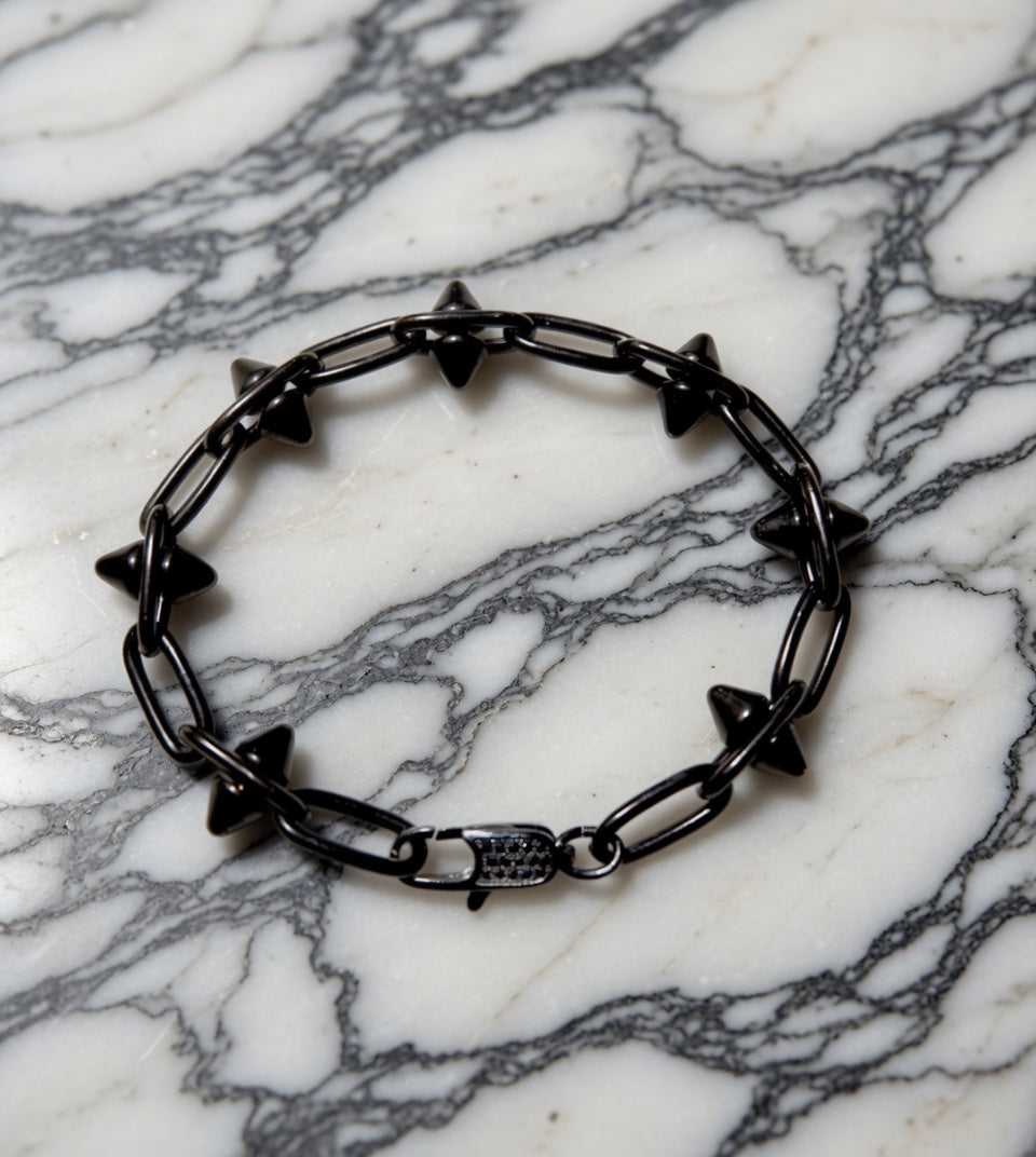 noir spike mens bracelet