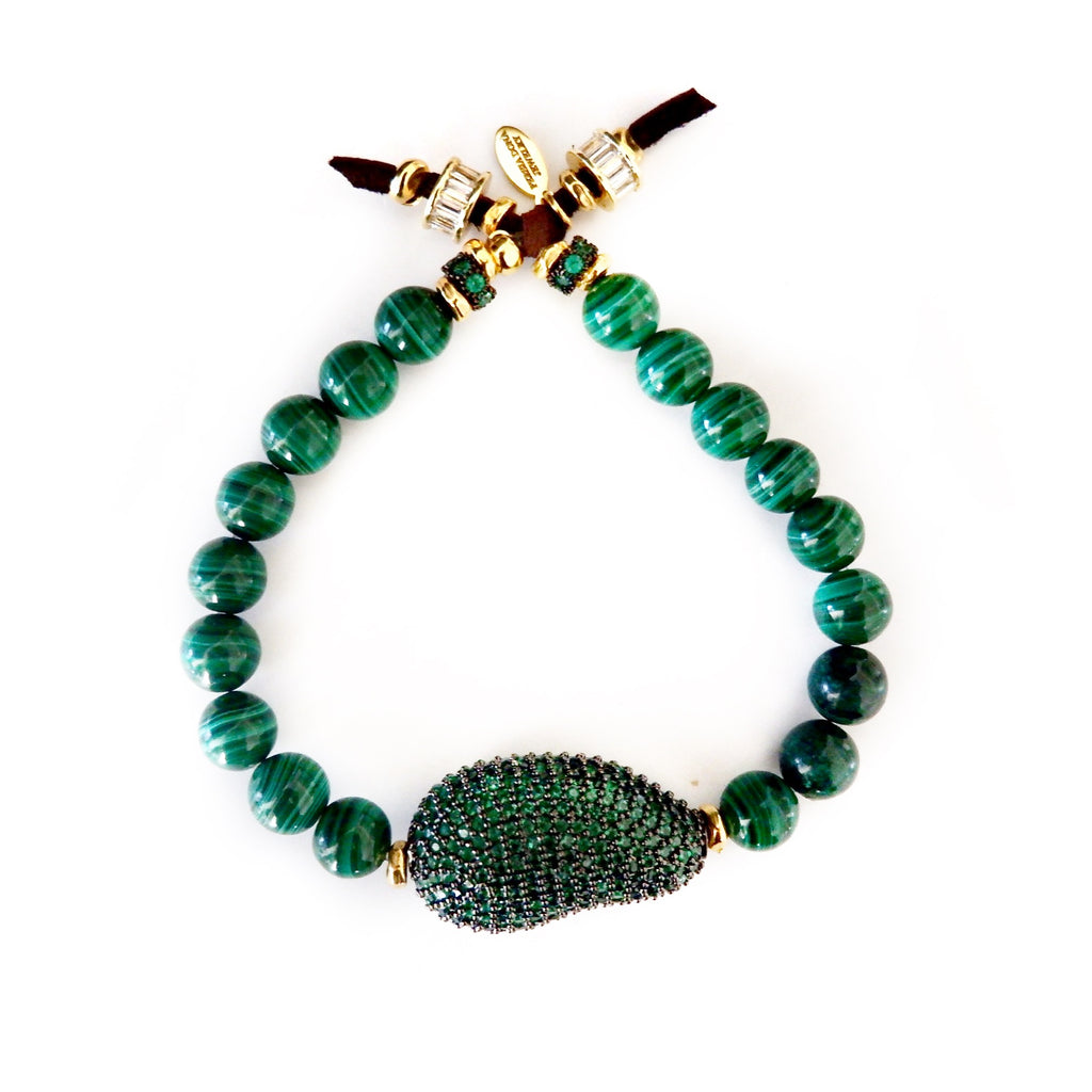malachite green onyx crystal bracelet